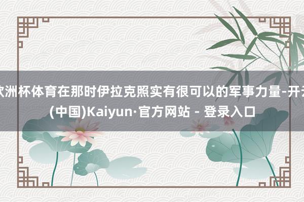 欧洲杯体育在那时伊拉克照实有很可以的军事力量-开云(中国)Kaiyun·官方网站 - 登录入口